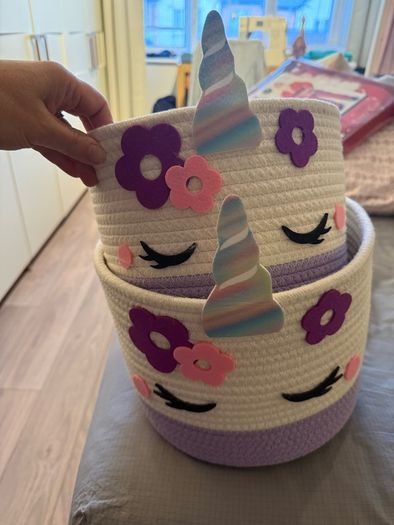 Kids 2 storage unicorn baskets new never used