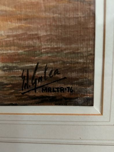 Original watercolour by Edwin Galea, Malta