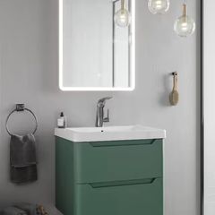 Eve 500 wall hung unit and basin green/white/navy/elm