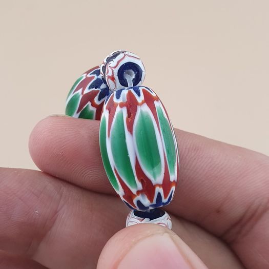 Vintage Venetian Style Chevron Beads Bracelet