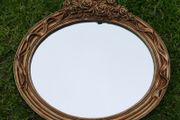 Vintage Oval  Ornate Beveled Wall Mirror