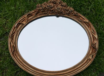Vintage Oval  Ornate Beveled Wall Mirror
