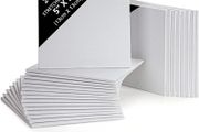 24 Pack Blank Canvas - 13 x 13cm (5 x 5 inches) - Pre Stretched Canvas Panel Boards - Suitable for Acrylic and Oil Painting Also for Sketching and Drawing