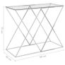 Side Table Silver 90x40x75 cm Stainless Steel and Glass Image 4