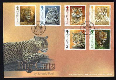 2013 Isle of Man Big Cats by Jeremy Paul Coronation Commemorative Stamps First Day Cover (FDC)