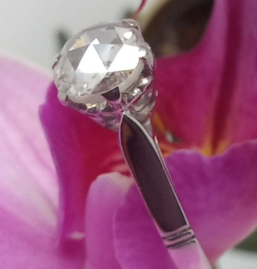Antique Diamond 18ct White Gold Solitaire Ring