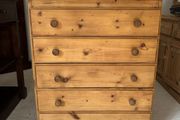 Restored Vintage 5-Drawer Pine Chest of Drawers