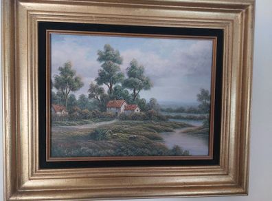 P. Wilson oil on canvas painting