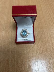 Diamond & Blue Topaz Ring