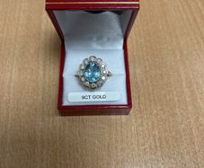 Diamond & Blue Topaz Ring