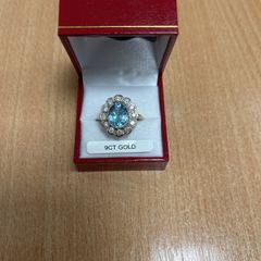 Diamond & Blue Topaz Ring