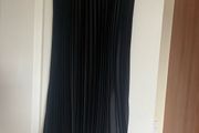 Brand new black satin pleated midi with label