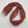 Vintage African Style Stripe Light Orange 7mm - 8.5 mm Glass Beads Necklace Strand Image 2
