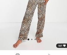 satin pyjamas in leopard print