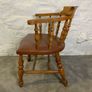 A large Victorian beech armchair. Image 4