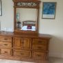 Solid pine bedroom furniture set - bed, dresser with mirror, 2 lockers Image 3