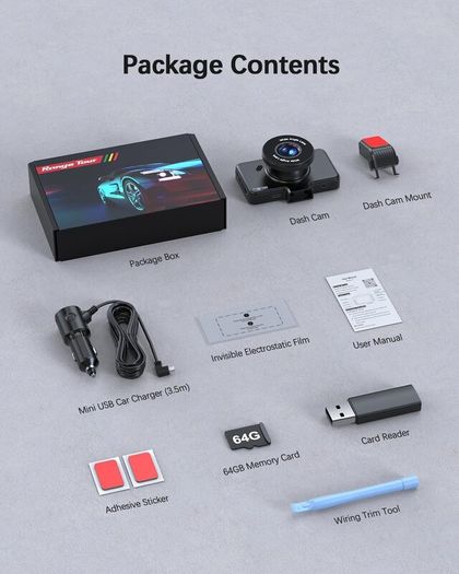 Car Dash Cam Front, FHD 1080P 170 Wide Angle WDR In Vehicle Dashboard Camera 3.0" Display Driving Recorder Video Camera Loop Recording, Night Vision, Motion Detection Visit the Range Tour Store