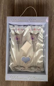Celebration Collection Engagement Champagne Flutes (Set of 2) - Brand New