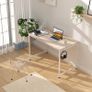 FREE EXPRESS SHIPPING Writing Computer Desk, Office Work Desk for student and worker, Laptop Table with Storage Bag and Headphone Hook,Modern Simple Style Desks for Bedroom, Home Image 2