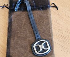 Dkny Black Leather Bag Tag / Unused