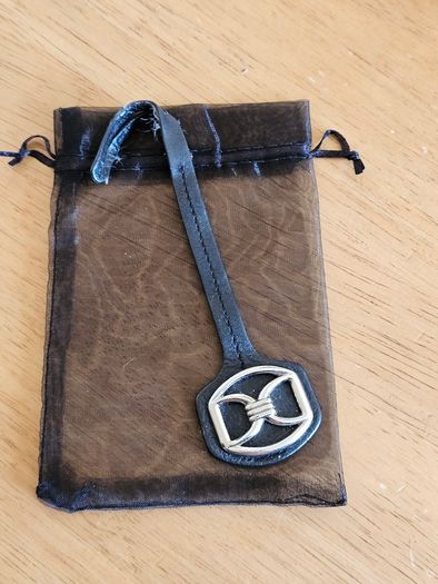 Dkny Black Leather Bag Tag / Unused