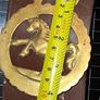 Antique Horse Brass Hanging Strap, Brown Leather Strip Mounted Five Brass Medallions Horse Brasses. Postage Available or Collection Image 7
