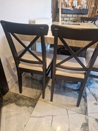 marble table and 6 chairs