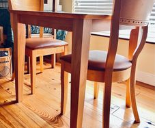 Pine table & two chairs