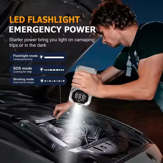 Car Jump Starter with Air Compressor Smart Intelligent Starters Peak Current 1400A