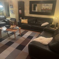 2 leather sofas + armchair