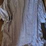Blouse check top navy shirt with frill detail at the hem blue white loose fit would suit as maternity shirt or for oversized lookSize 16 Image 2