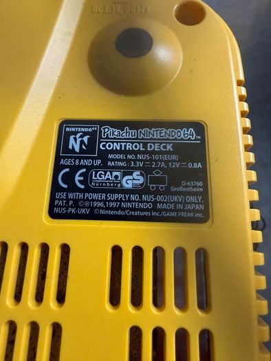 Nintendo 64 Pokemon Pikachu Edition Blue N64 Console