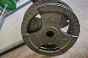2x25kg cast iron plates for olympic barbell