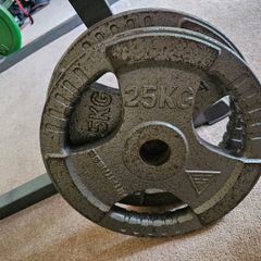 2x25kg cast iron plates for olympic barbell