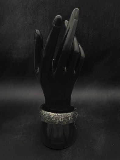 Rare Sterling Silver Chunky Chester Bangle, 1947