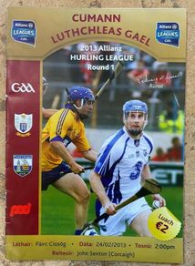 2013 Clare v Waterford - GAA Allianz National Hurling League Programme