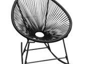 Outdoor Rocking Chair Black Poly Rattan
