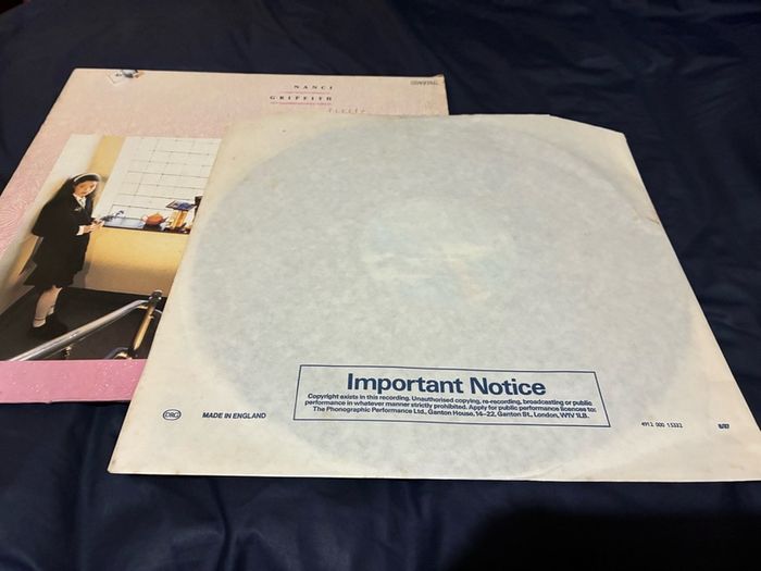 A Nanci Griffith record collection.