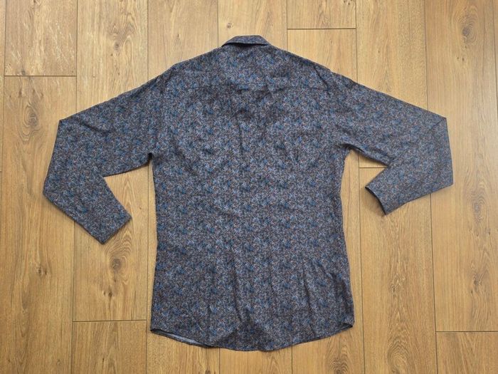 Eton Men's Melange Floral Dress Shirt Size Large
