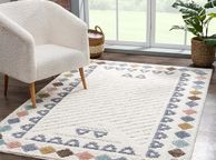 main image for ad Rug Boho Style Border Cream Fluffy Soft