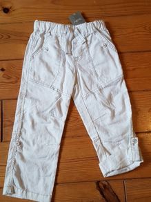 BNWT NEXT Age 3-4 White Trousers