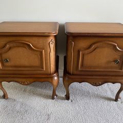 Set of 2 Gorgeous Antique Dutch Oak Night Table, Beside Table Lockers