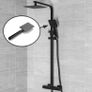 Shower Set 2-in-1 with Thermo Valve | Exposed Square in Matt Black Image 2