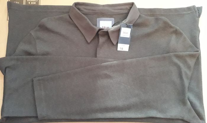 F&F Blue Men's Charcoal Long Sleeve Collared Buttoned Sweatshirt in Size XXXL (Brand New & Tagged)