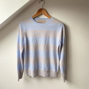 Paul Costelloe 100% Pure Cashmere Striped Jumper | Crew Neck Size 10