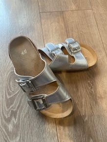 H&M silver two-strap sandals