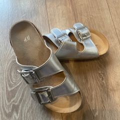 H&M silver two-strap sandals