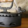 Antique Heavy Solid Coal Charcoal Ironing Iron With Rooster Catch Image 8