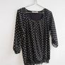 Pre Owned Paco Boutique Black Polka Dot Chiffon Blouse Image 2