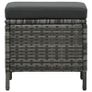 4 Piece Garden Lounge Set with Cushions Poly Rattan Grey Image 7